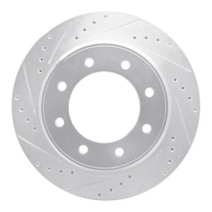 Nissan NV1500 Brake Rotor (1) - Rear Left - R1 Concepts - Drilled & Slotted - Silver - `12-`21
